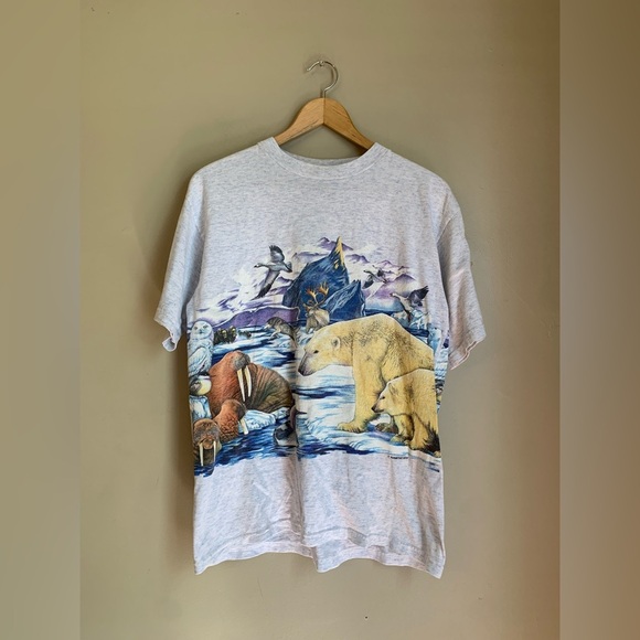 Habitat wild arctic sea world all over print graphic t shirt
 wildlife vtg y2k - Picture 1 of 10